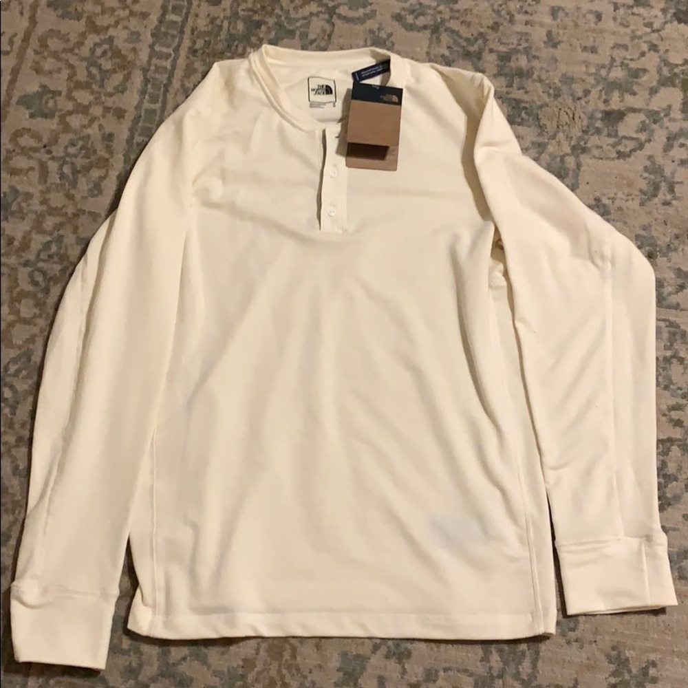 NWT North Face Long Sleeve Henley Vintage White
